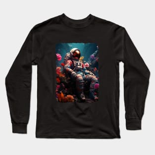 Astronaut On a Flower Planet Long Sleeve T-Shirt